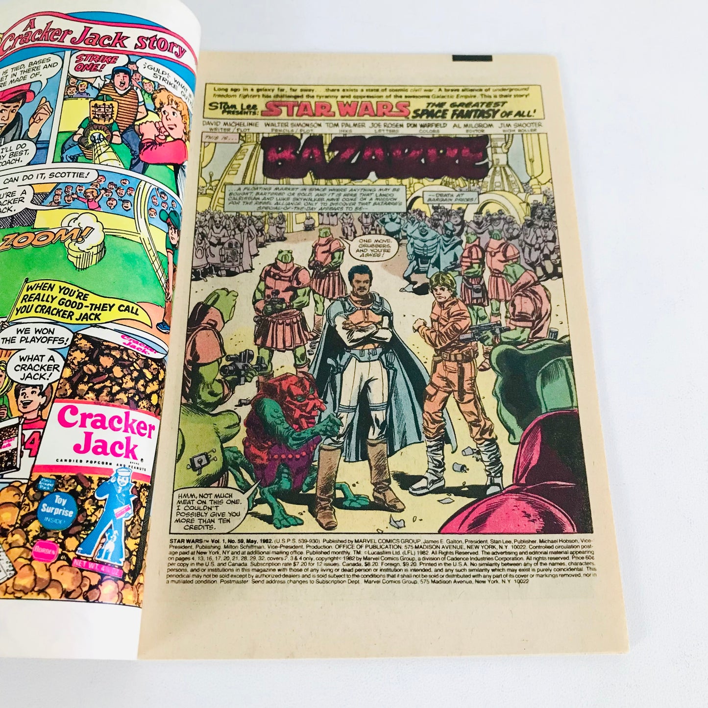 First inner page of Issue #59 from the original Marvel Star Wars comic book entitled, "Bazarre".