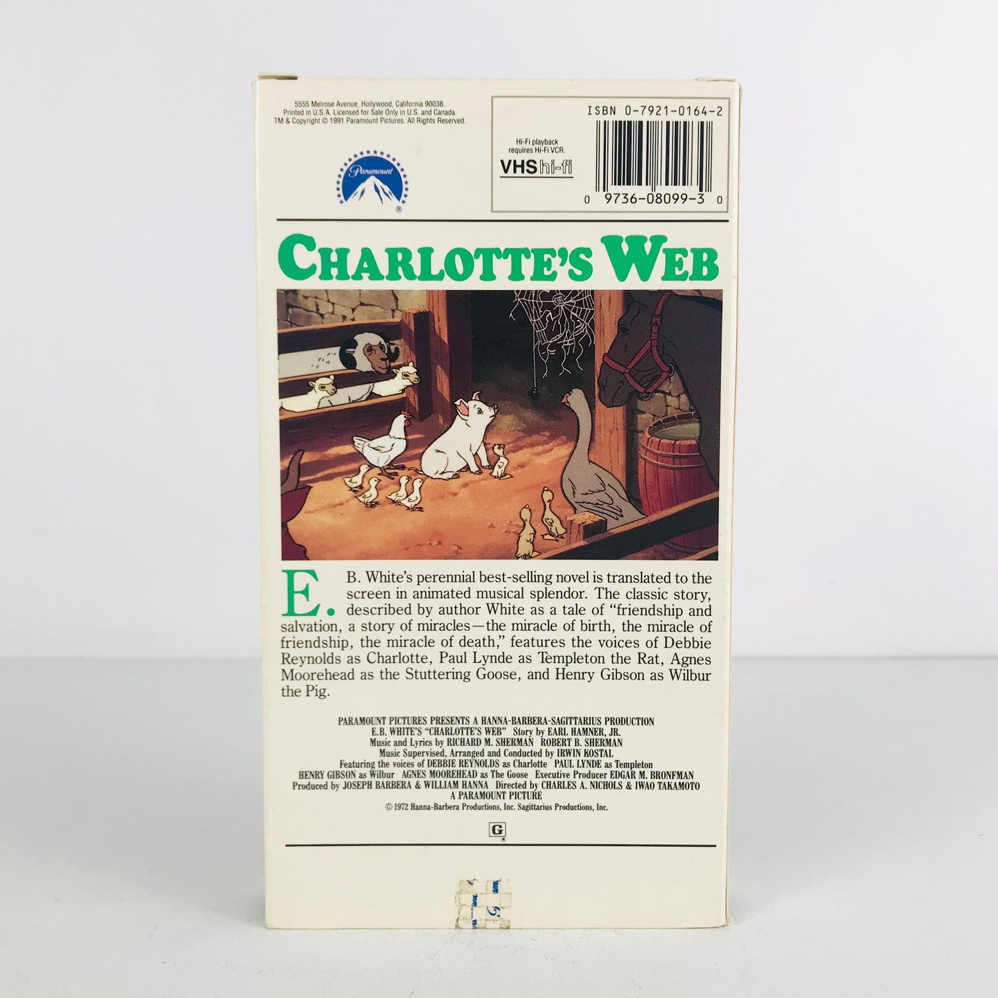 Original 1973 Charlotte's Web Animated Movie VHS Tape 1991 Release