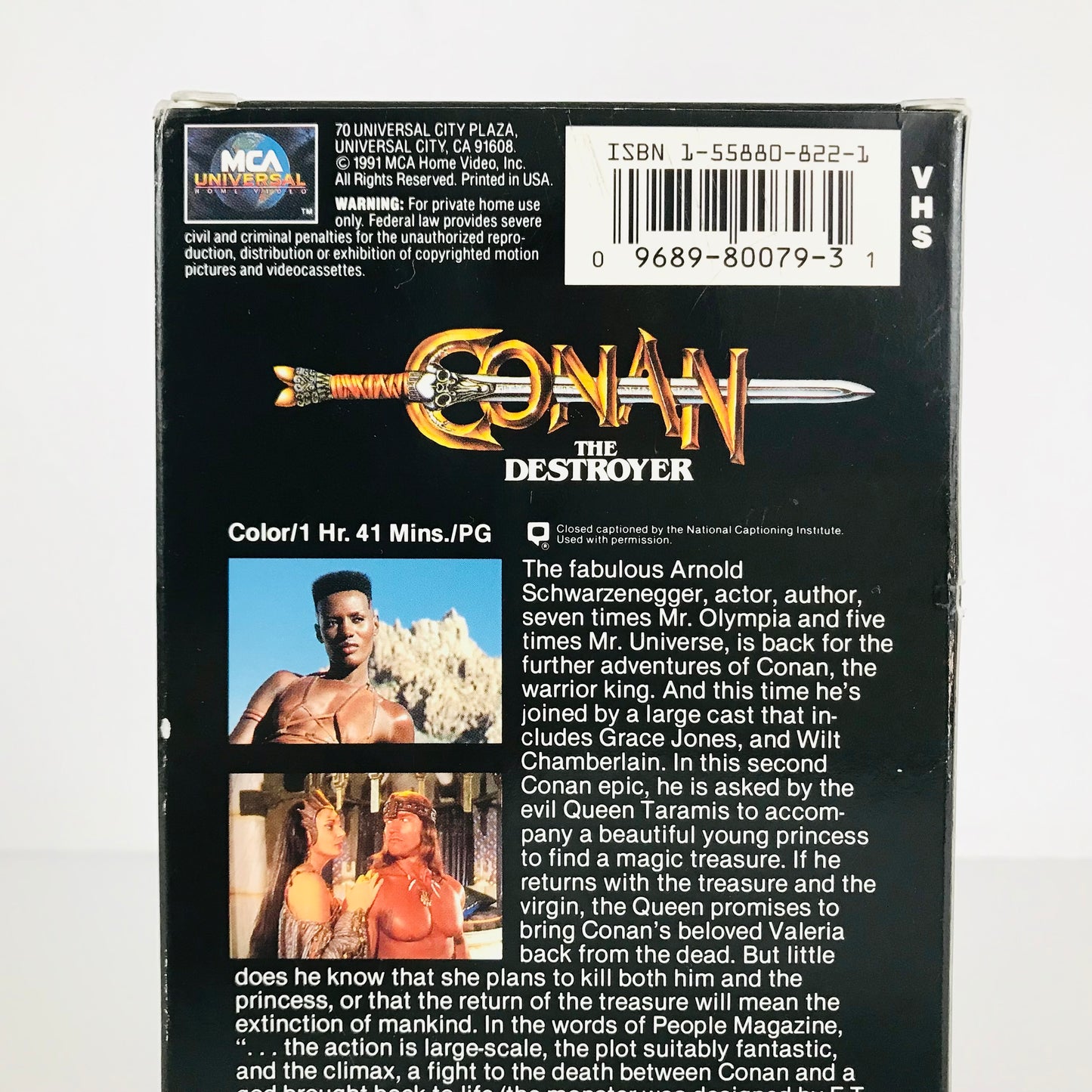 Conan The Destroyer 1984 Arnold Schwarzenegger Action Fantasy Movie VHS Tape