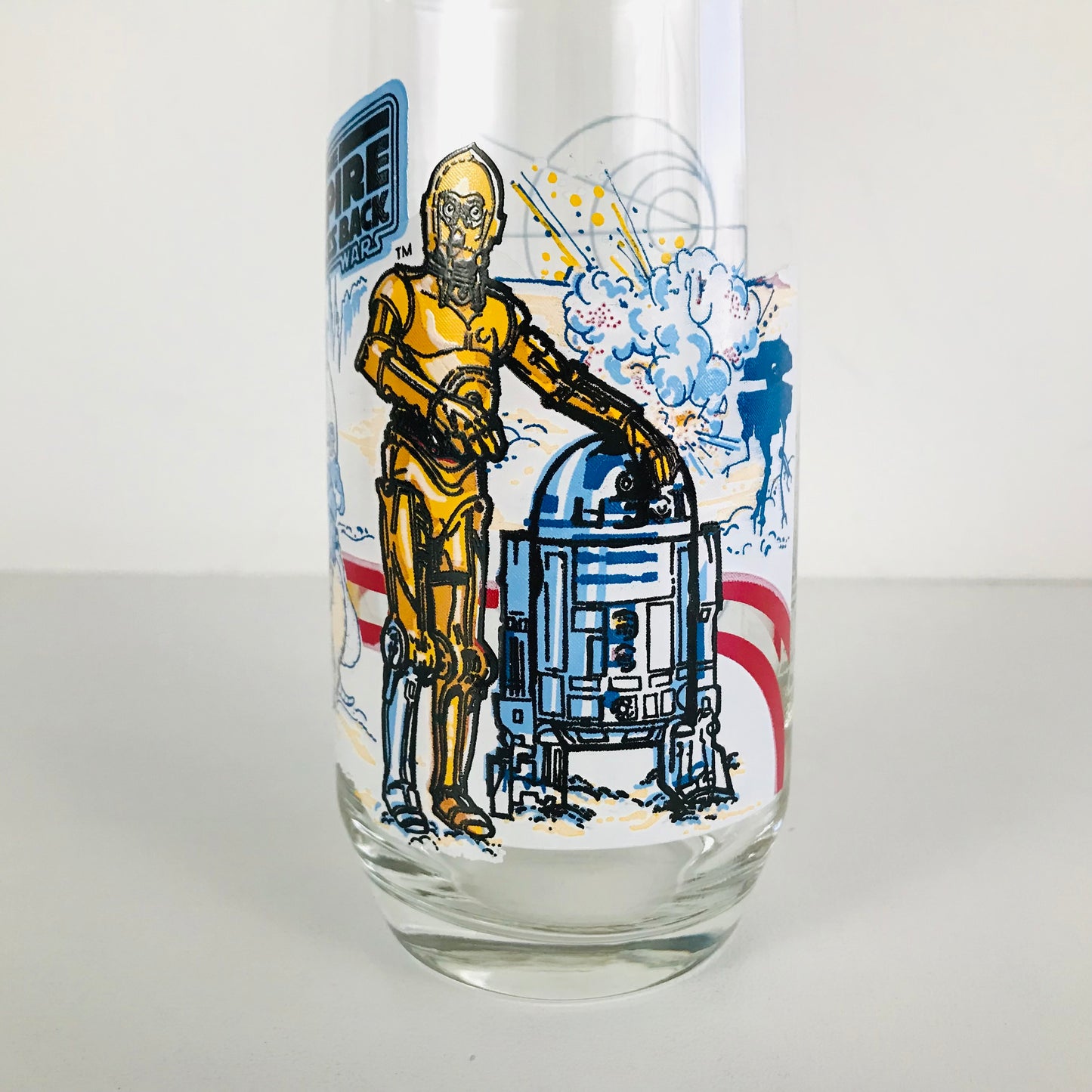 Empire Strikes Back Movie 1980 Burger King Promo Glass R2-D2 and C-3PO