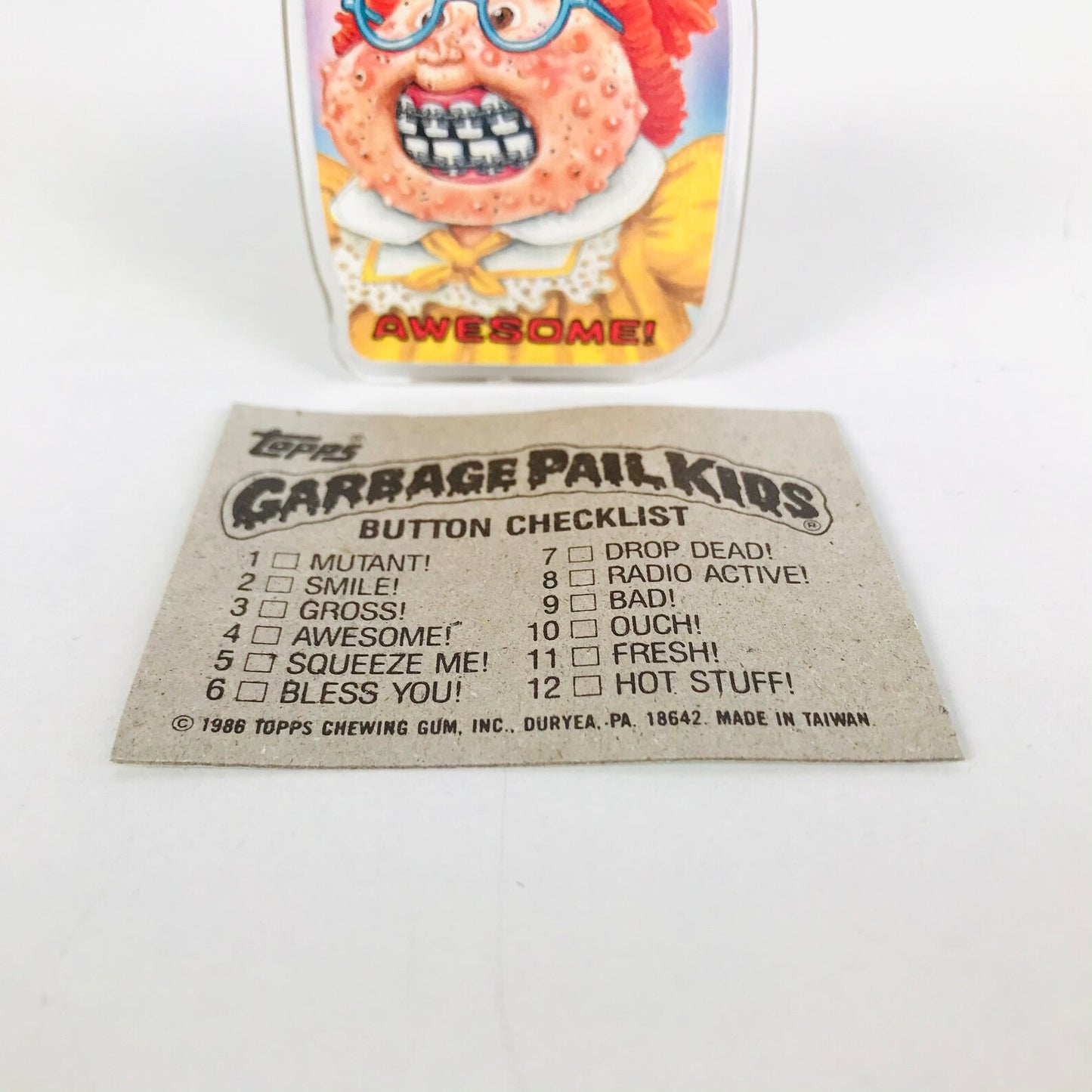 Garbage Pail Kids Pinback Buttons 1980s Topps Collectible GPK Pins