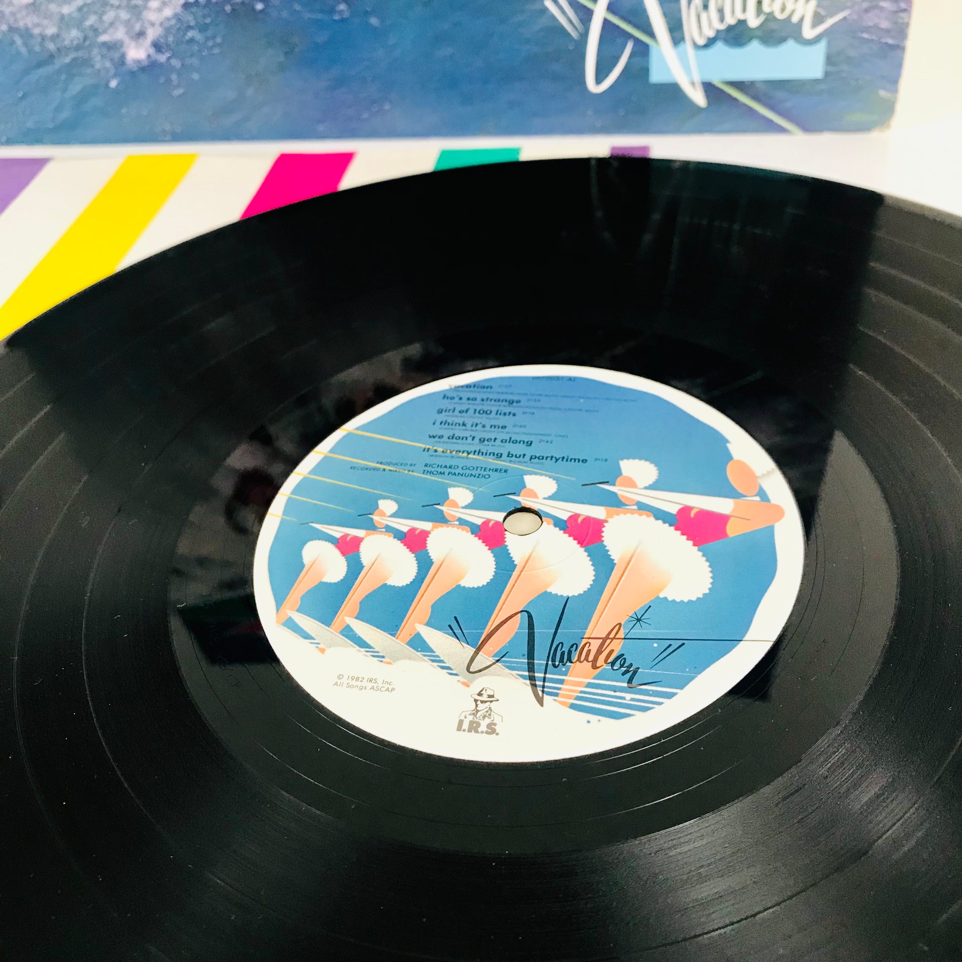 Record label for the Go-Go's "Vacation" album released in 1982.