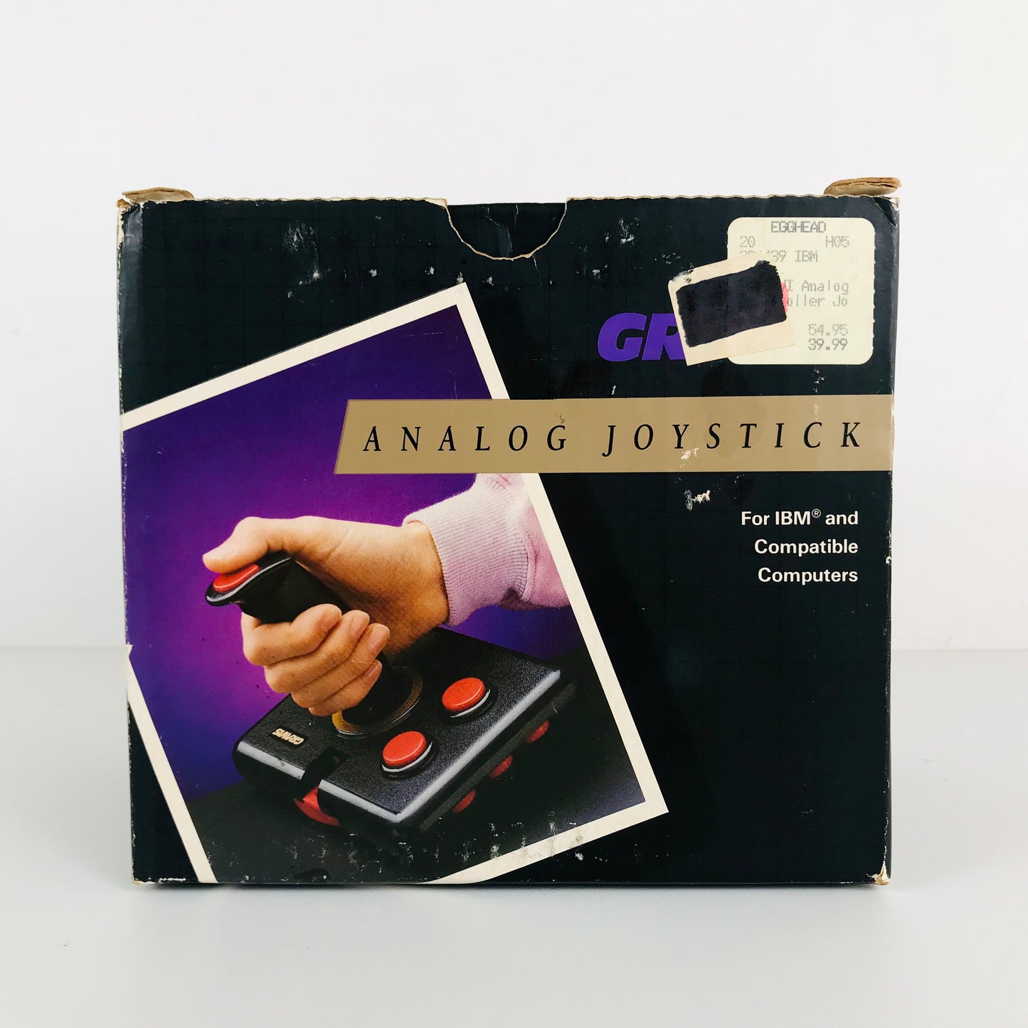 Original box for the 1990s Gravis analog computer gaming joystick.