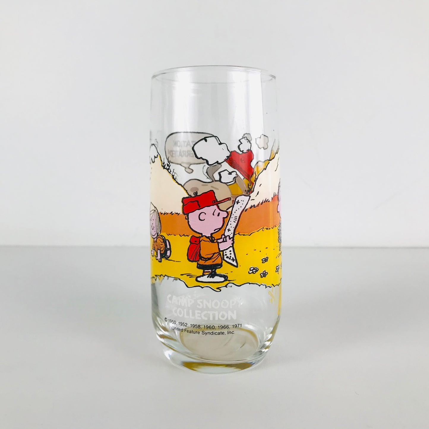 Charlie Brown Peanuts Camp Snoopy 1980s McDonald's Glass Tumbler