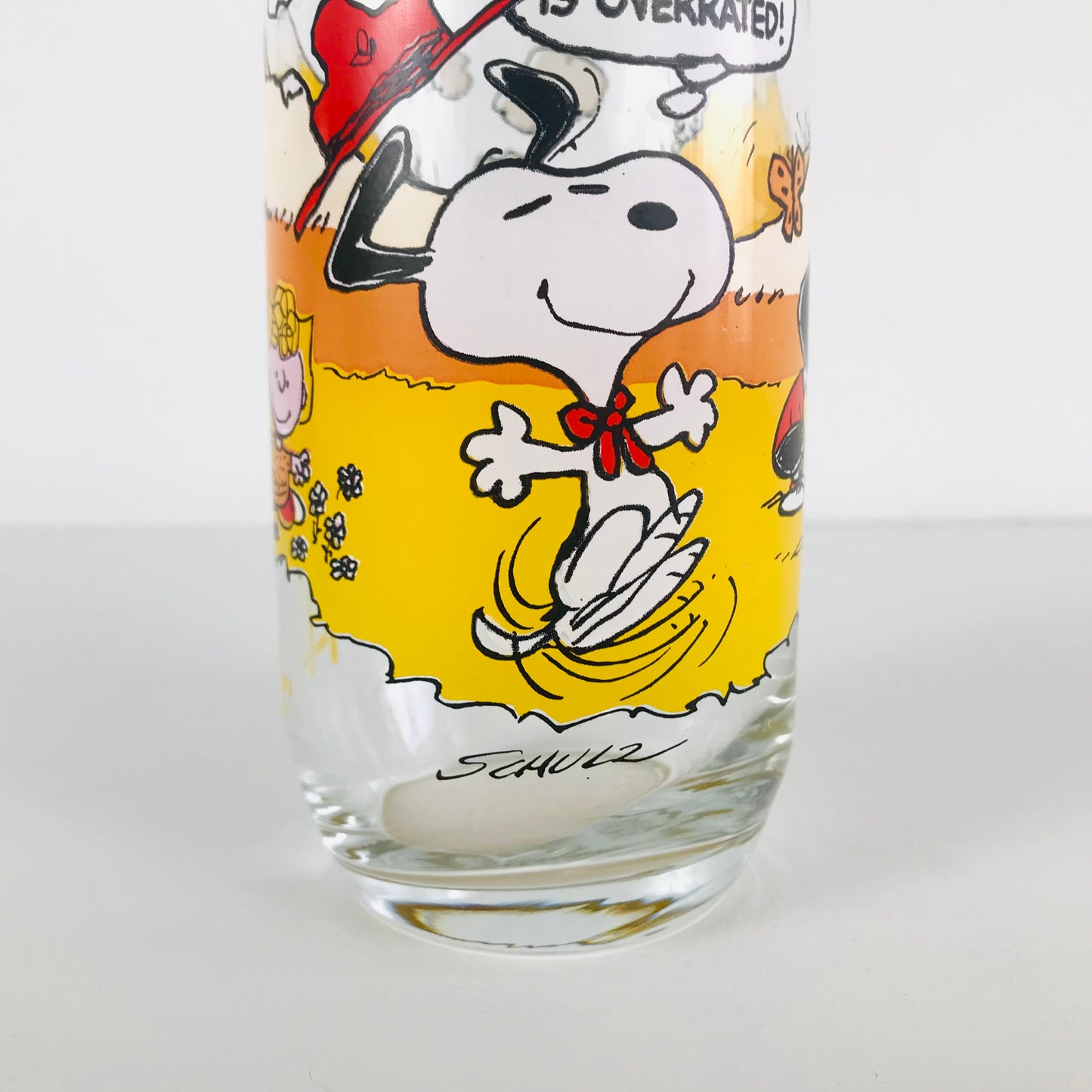 Charlie Brown Peanuts Camp Snoopy 1980s McDonald's Glass Tumbler