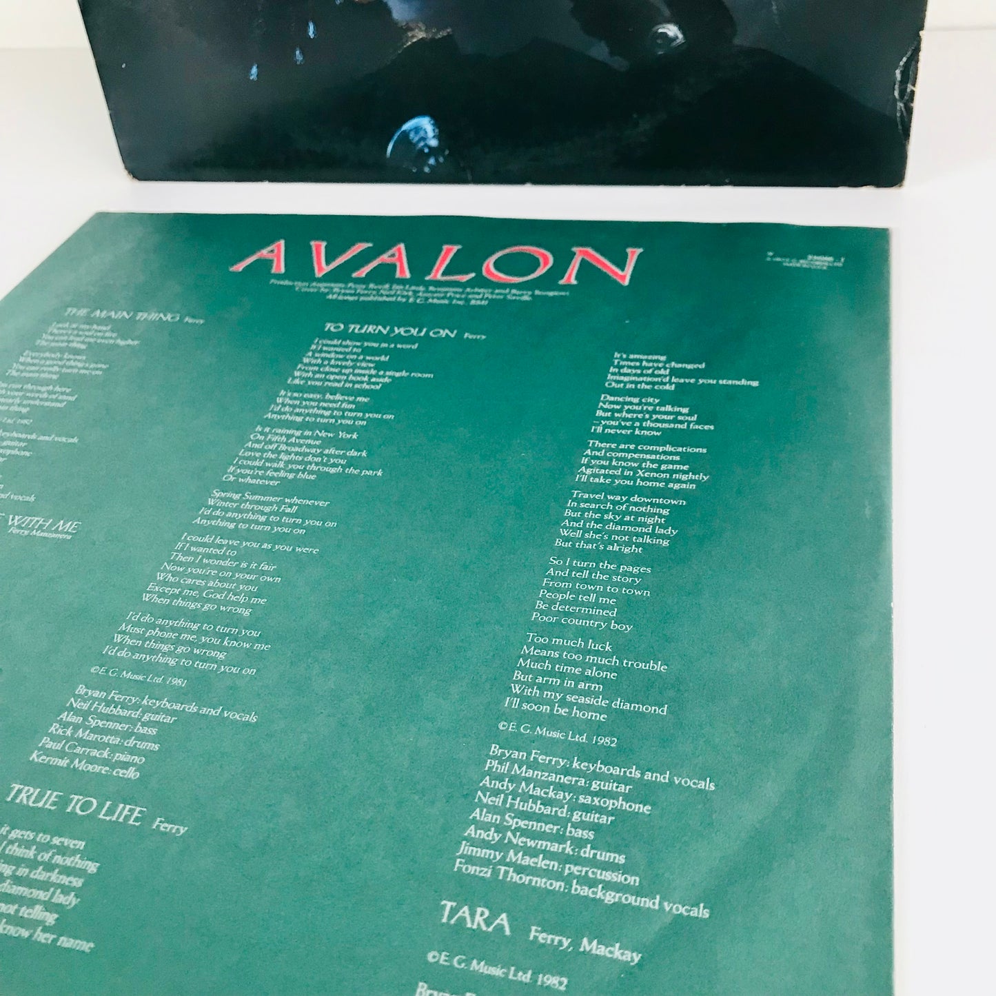 Roxy Music Avalon Album 1982 Vinyl Record with More Than This Single