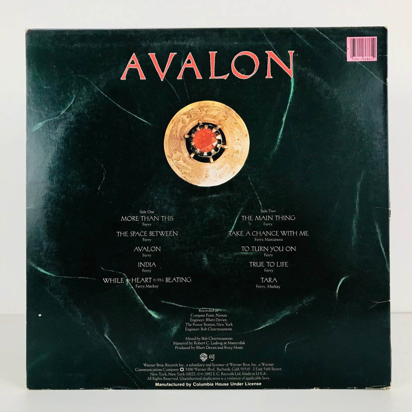 Roxy Music Avalon Album 1982 Vinyl Record with More Than This Single