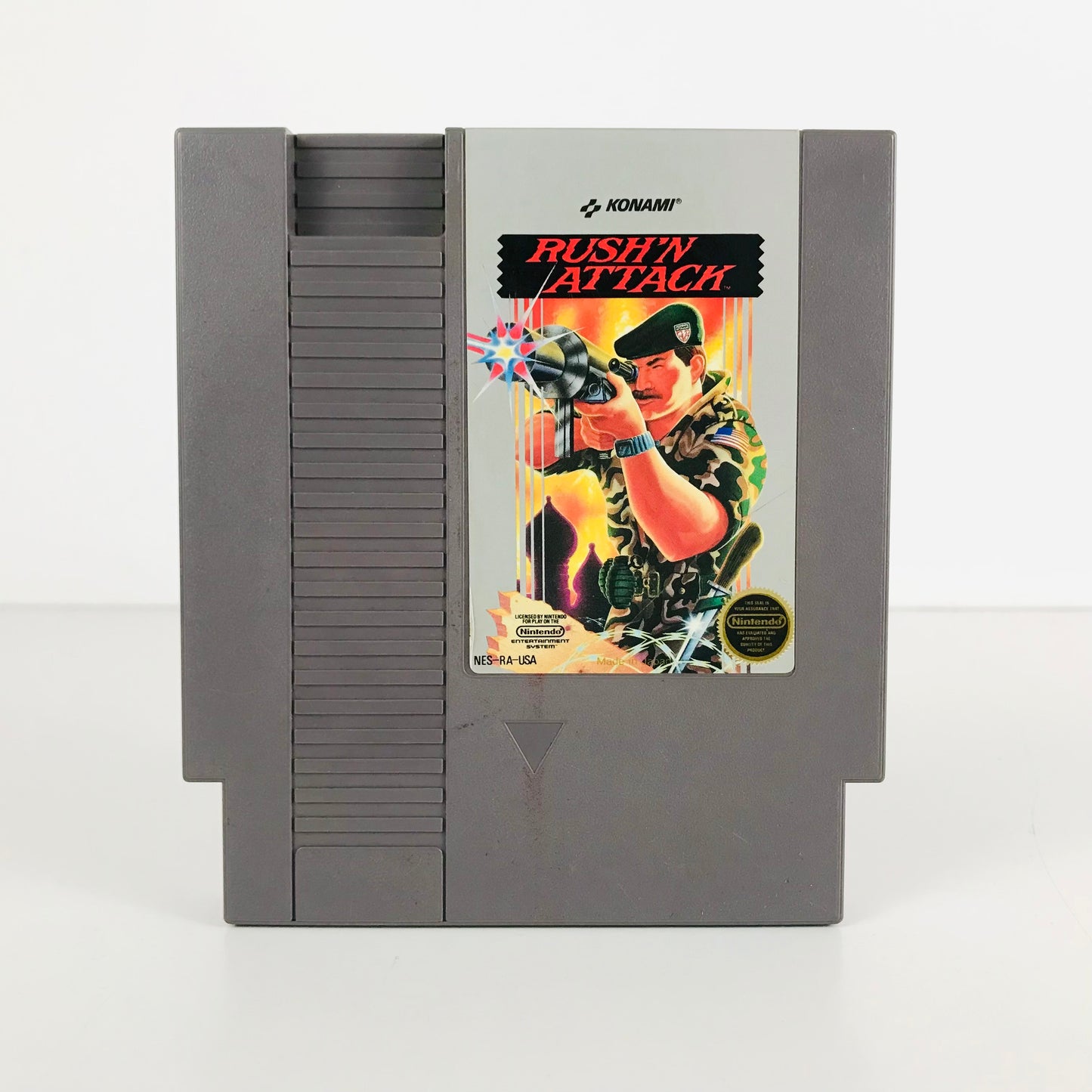 1980s Nintendo NES Konami Rush'N Attack Classic Run & Gun Video Game