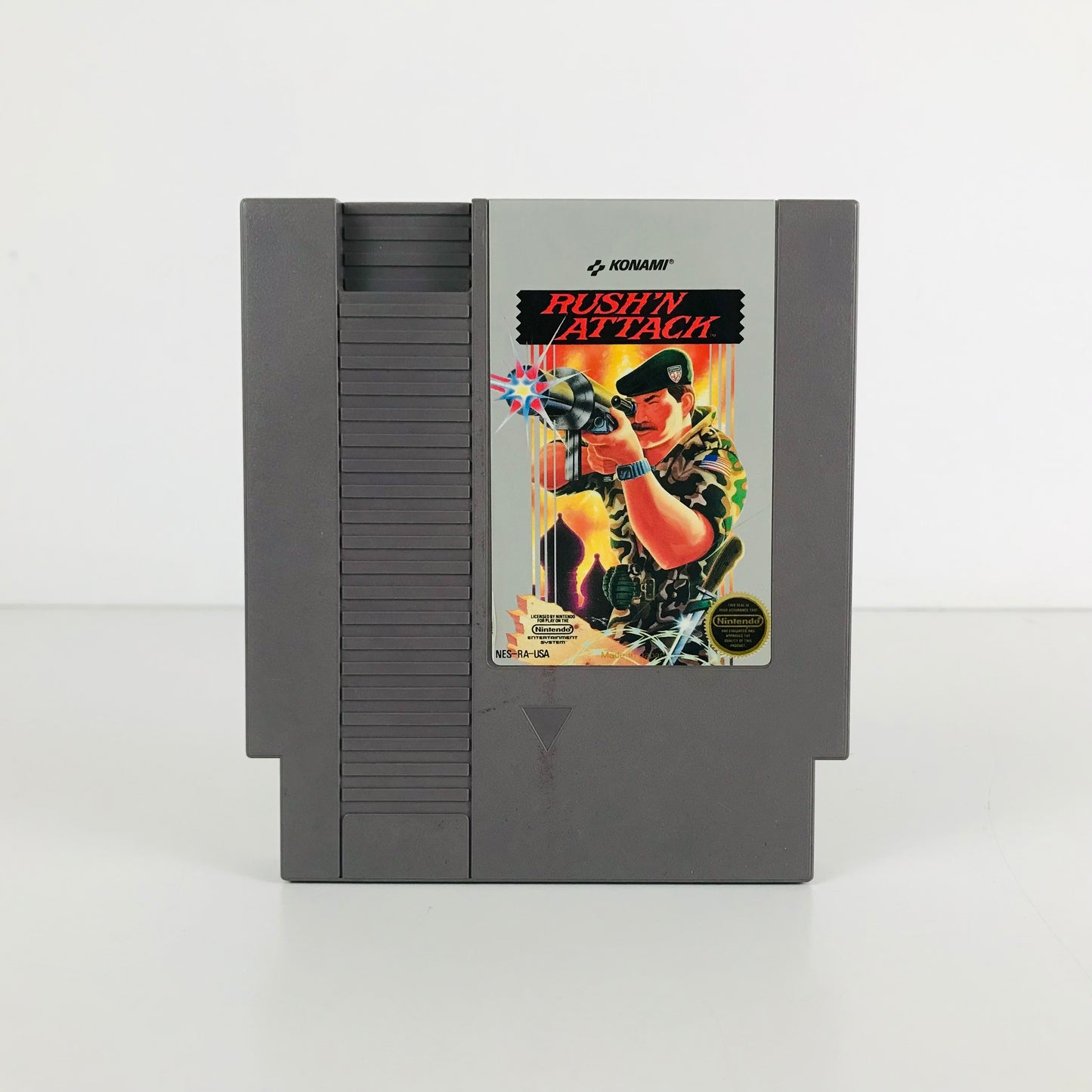 1980s Nintendo NES Konami Rush'N Attack Classic Run & Gun Video Game