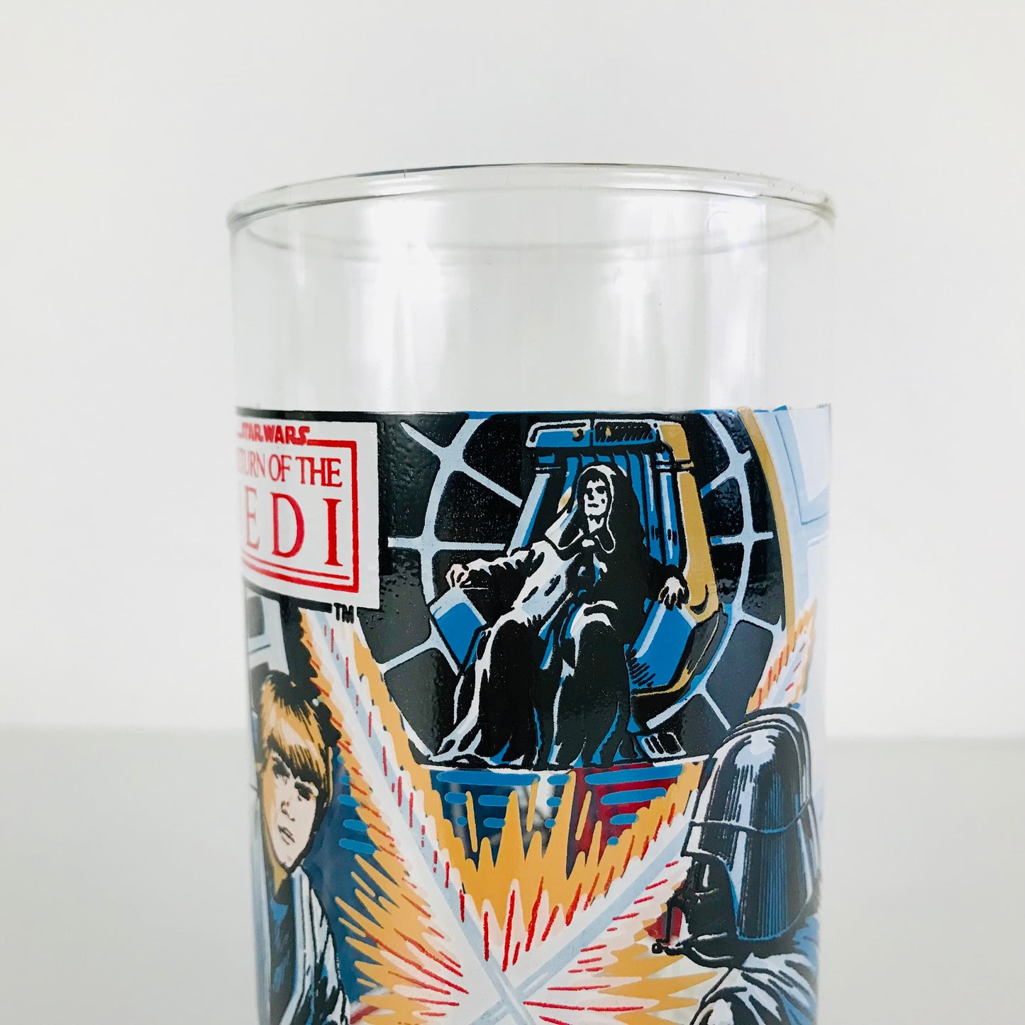 Burger King Coca Cola 1983 Star Wars ROTJ Movie Glass Luke Skywalker Darth Vader The Emperor