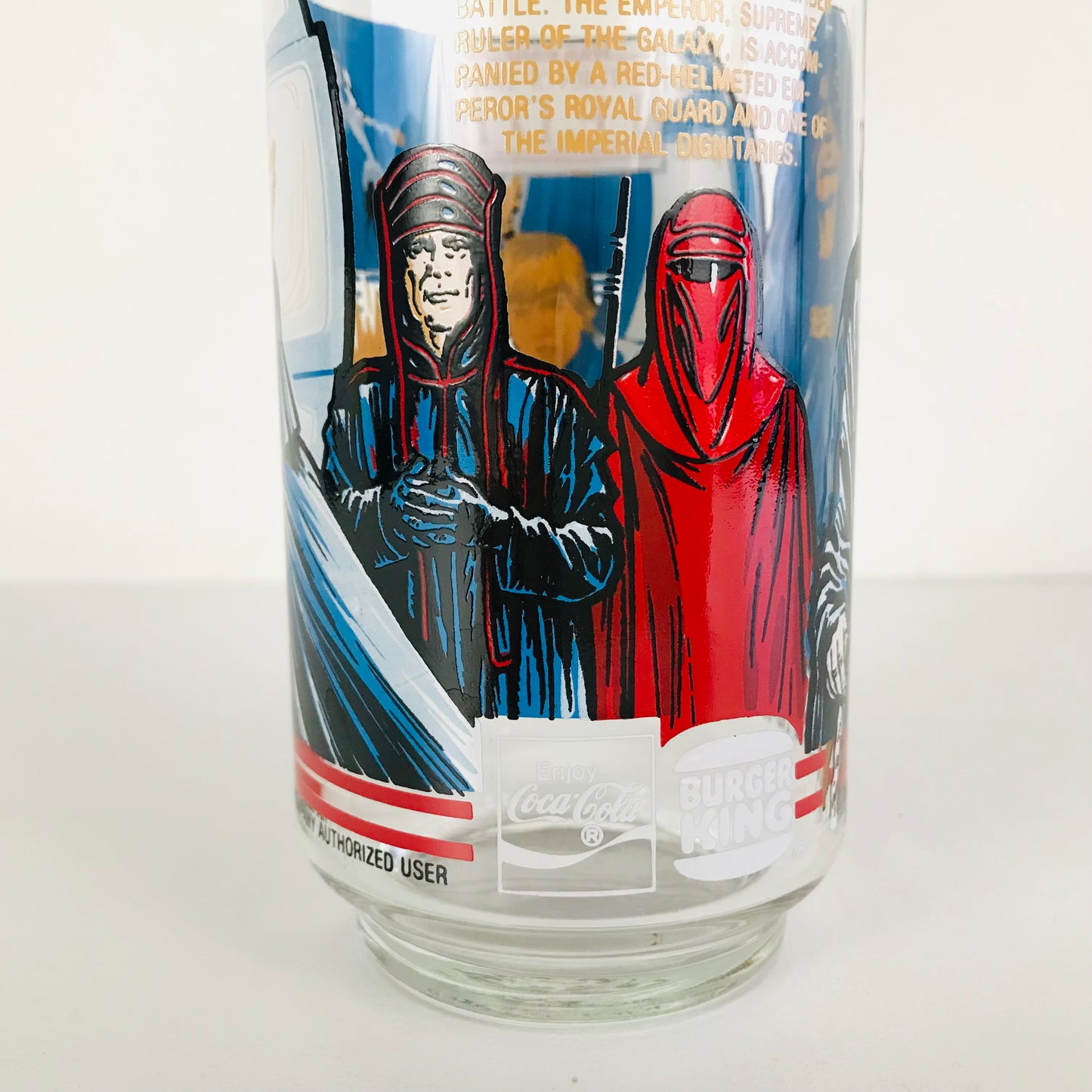 Burger King Coca Cola 1983 Star Wars ROTJ Movie Glass Luke Skywalker Darth Vader The Emperor