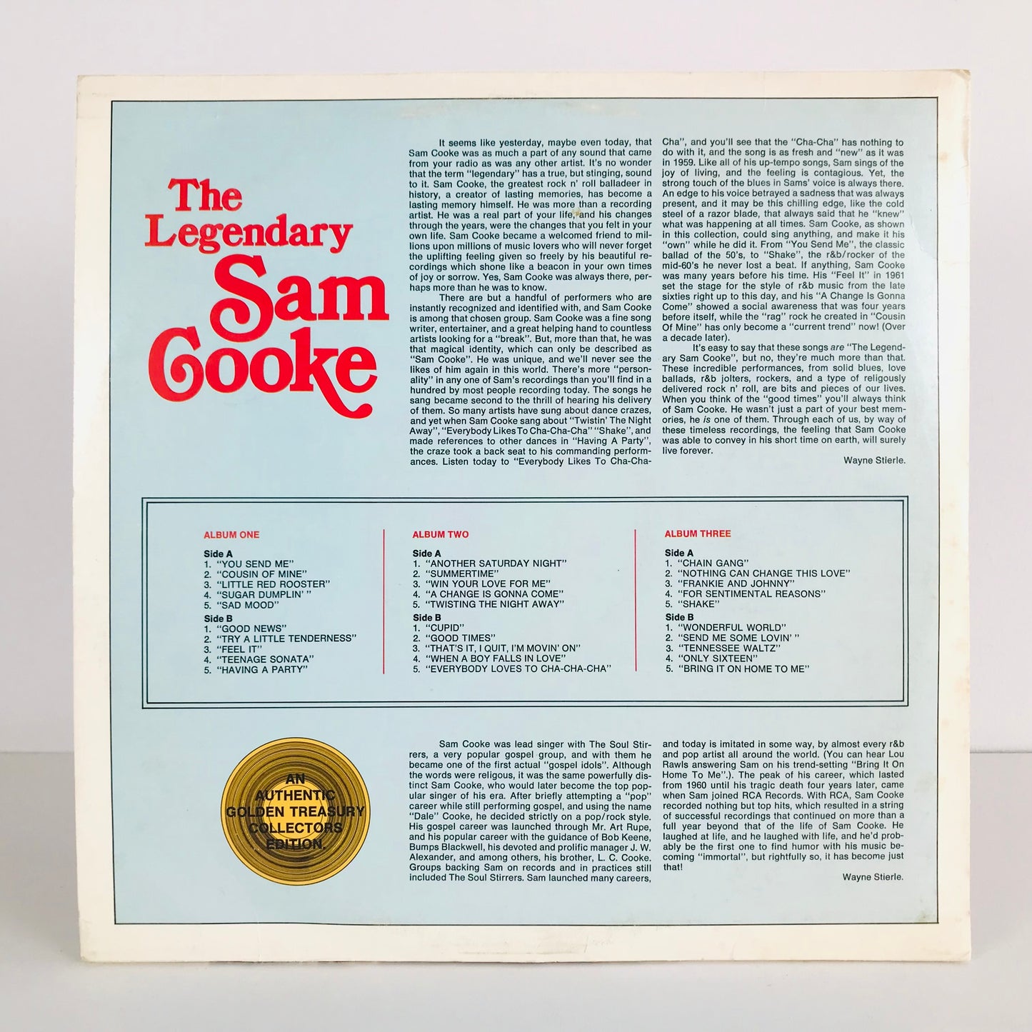 The Legendary Sam Cooke Greatest Hits 3 Vinyl Records Collector's Edition