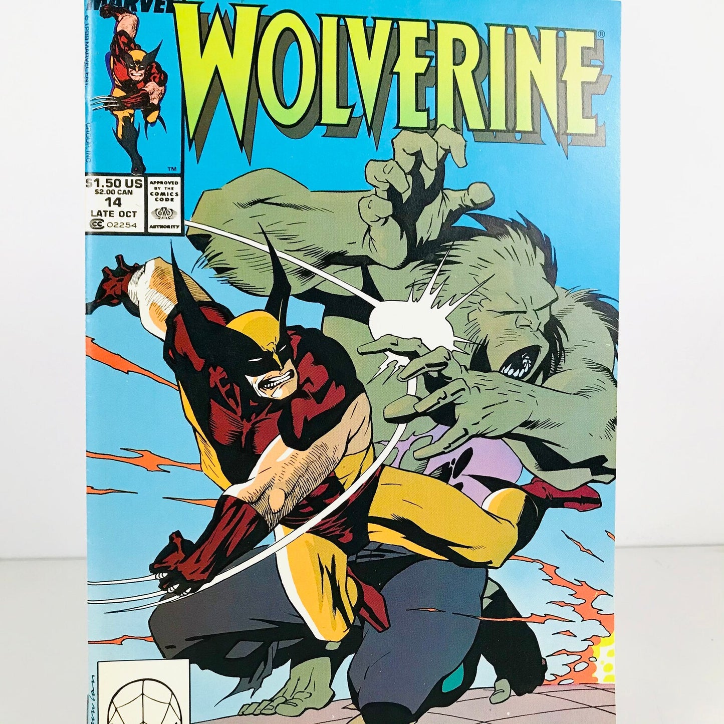 Marvel Comics Wolverine Comic Book, 1989 Issue #14 Gehenna Stone Affair Part 4 of 6