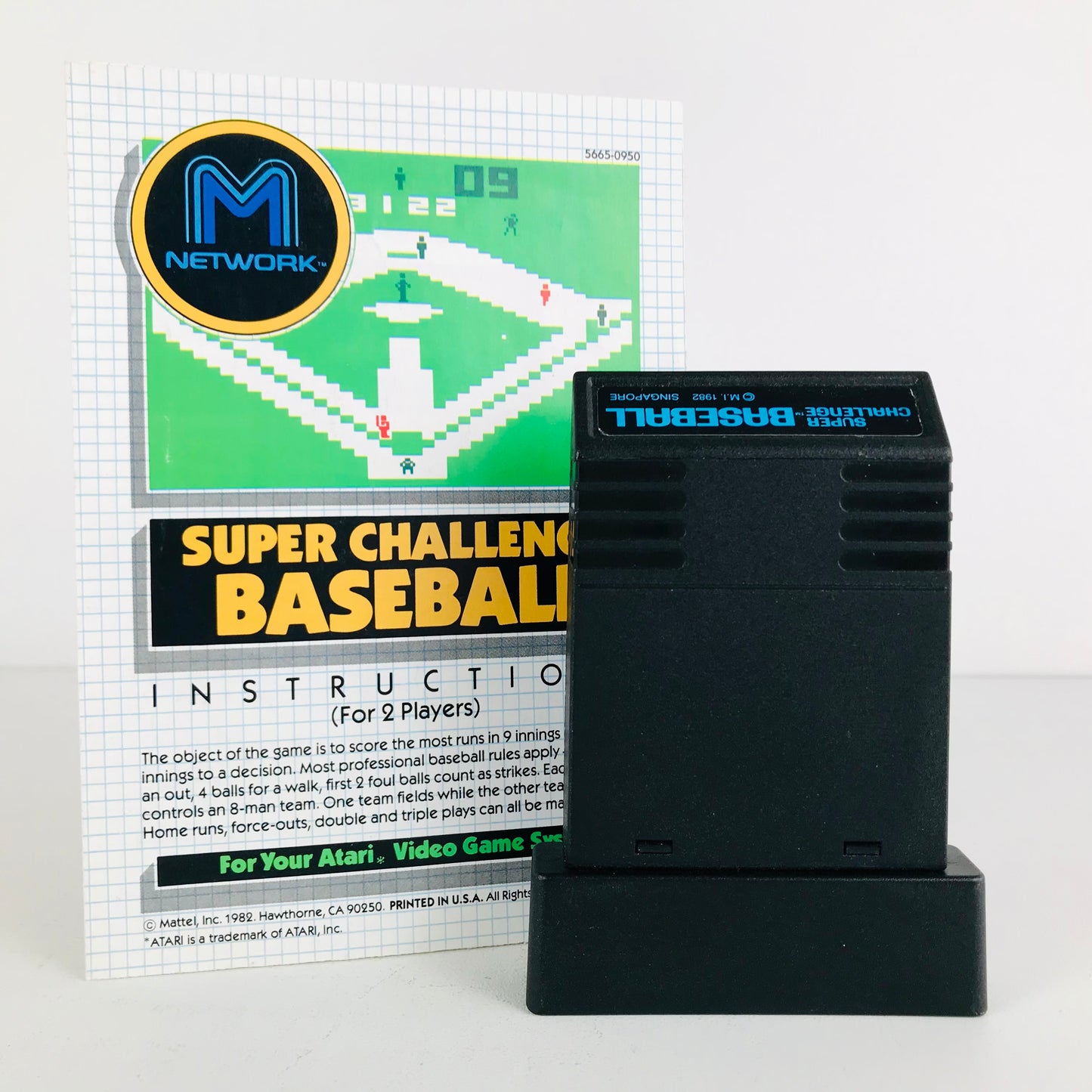 Atari 2600 Video Game 1982 Super Challenge Baseball with Instruction Booklet