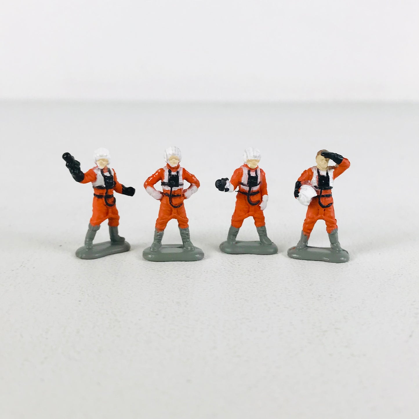 Vintage 1990s Miniature Star Wars X-Wing Pilot Figurines Set of 4