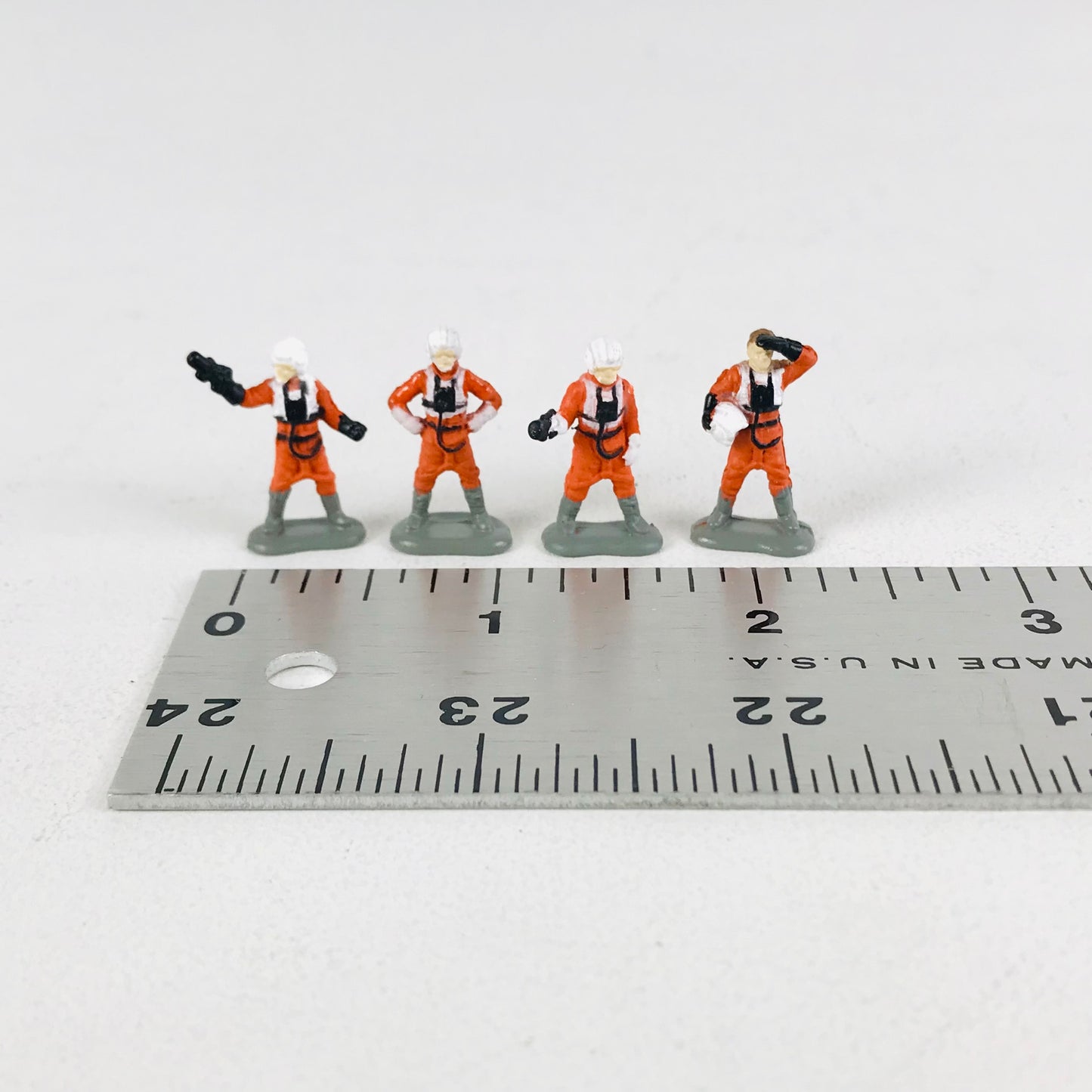 Vintage 1990s Miniature Star Wars X-Wing Pilot Figurines Set of 4